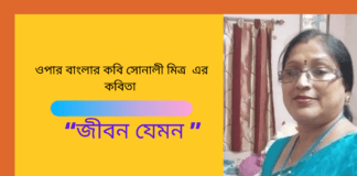 ওপার বাংলার কবি সোনালী মিত্র এর কবিতা “জীবন যেমন ”
