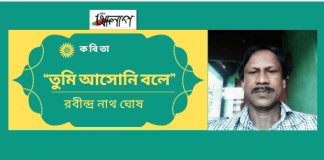 ভারতের কবি রবীন্দ্র নাথ ঘোষের কবিতা “তুমি আসোনি বলে”