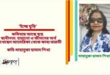 “ইচ্ছে ঘুড়ি” কবিতায় আছে স্বপ্ন, স্বাধীনতা, হারানো ও জীবনের অর্থ লিখেছেন আমেরিকা থেকে কাব্য ভারতী কবি-সাহানুকা হাসান শিখা